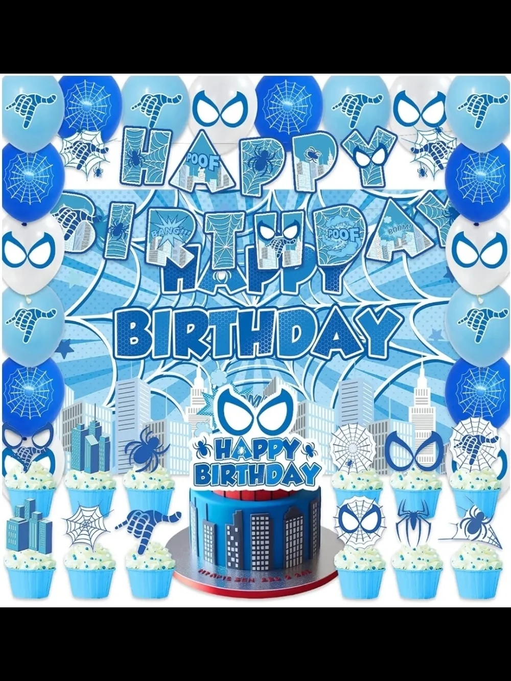 Spiderman Themed Birthday Party Decorations | 42Pcs | NEW WITH TAGS |